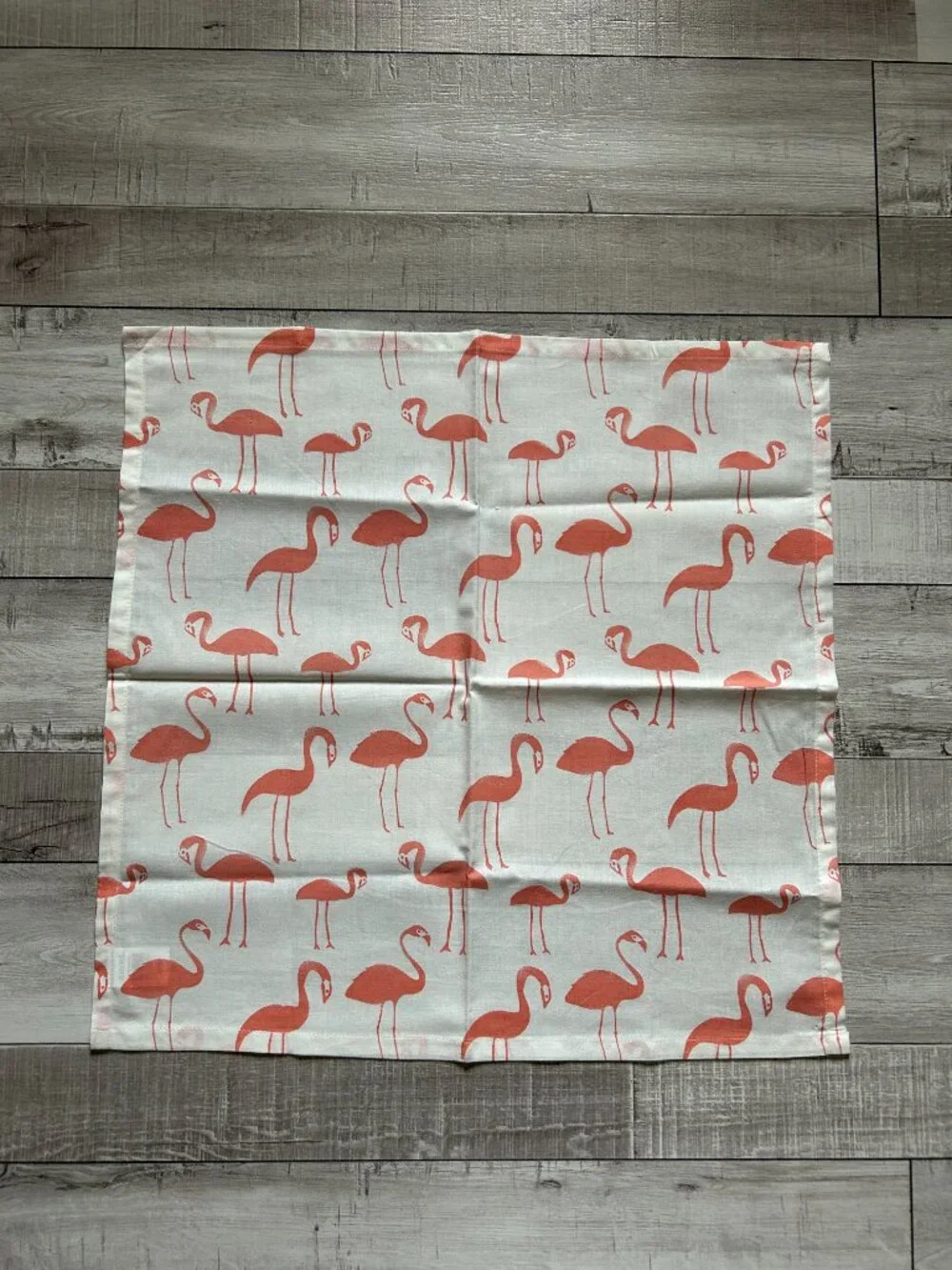 Two Pier 1 Imports Coral and White Flamingo Print Dinner Napkins 20